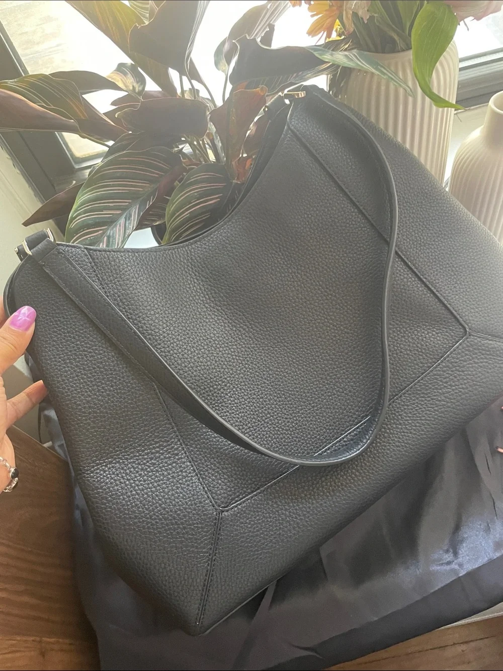 kate spade Black Pebbled LENA Shoulder Bag